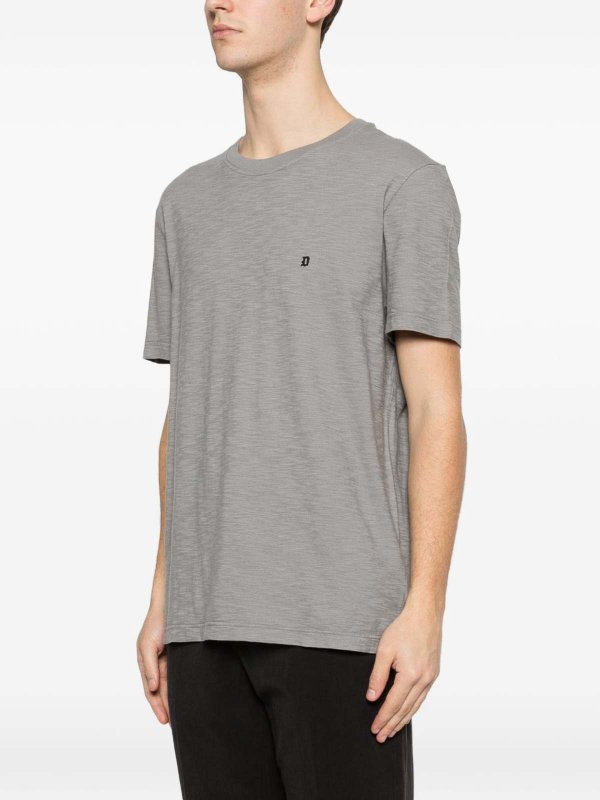DONDUP: t-shirts online - T-Shirt In Grey Cotton With Logo