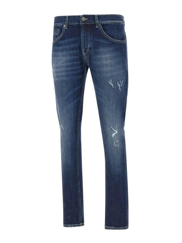 DONDUP: jeans dritti, a sigaretta - George Jeans in blu scuro