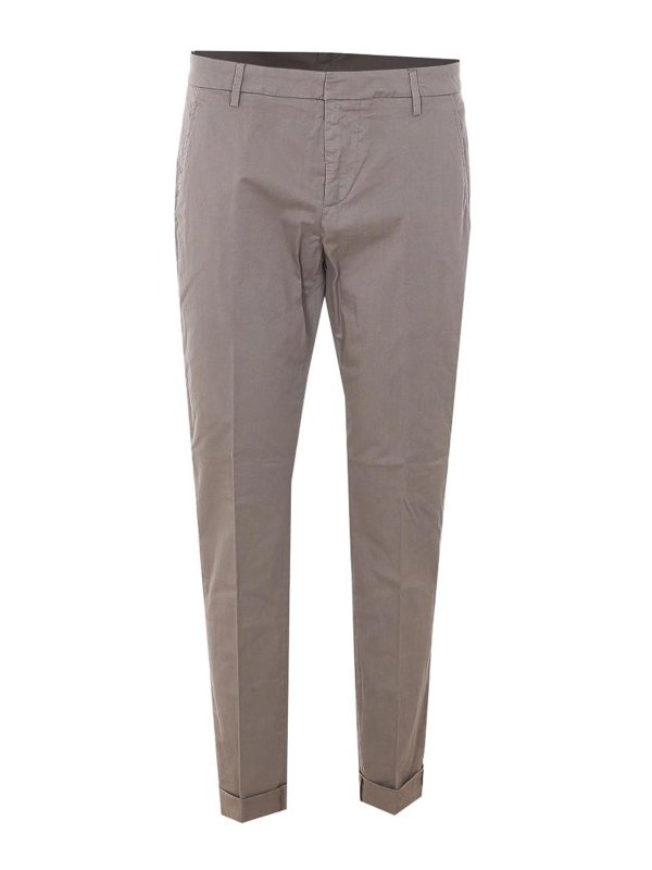 DONDUP: casual trousers - Gaubert Pants In Grey Cotton
