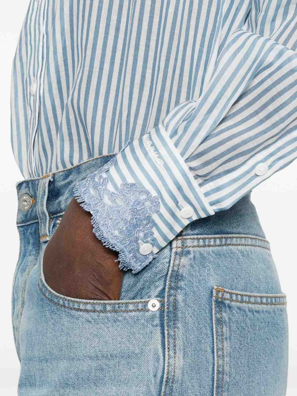 The Best Shops ERMANNO FIRENZE: camicie - Camicia Rigata A Maniche Lunghe In Cotone