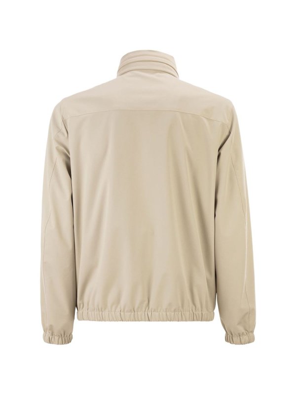 The Best Shops FAY: casual jackets - Jacket In Cream Cotton With Stand-Up Collar