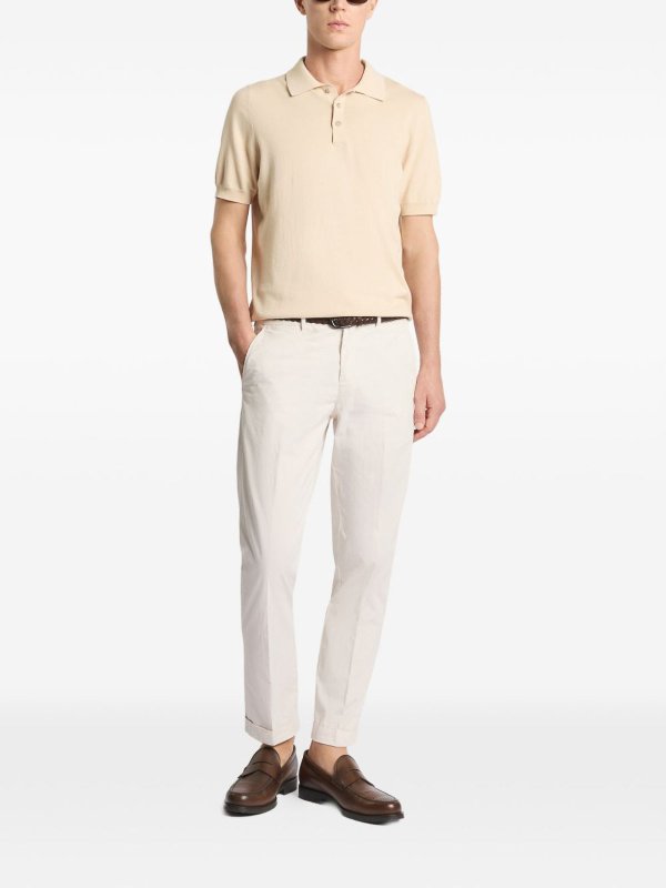 The Best Shops FAY: polo shirts - Polo Shirt In Beige Cotton With Polo Collar
