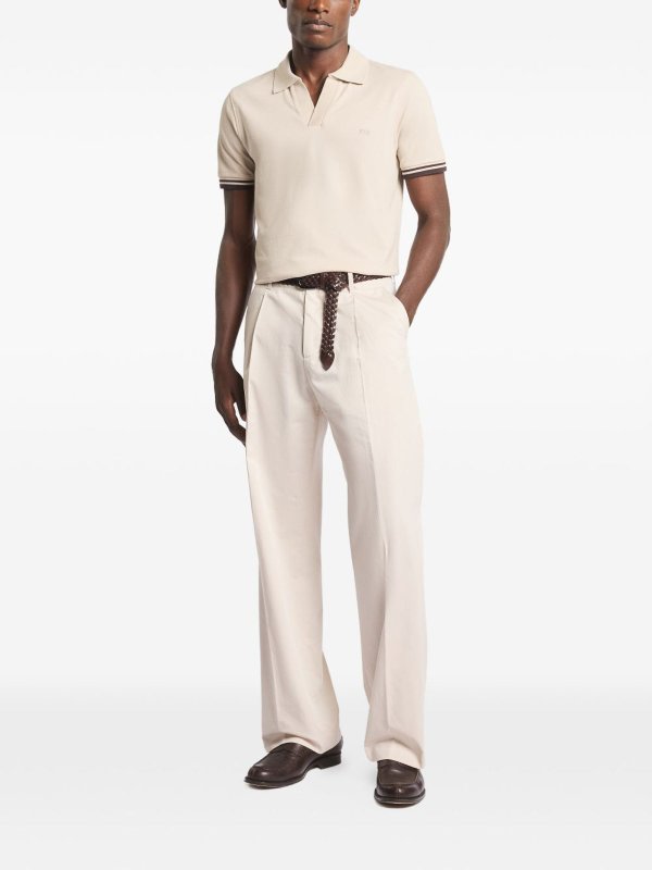 Polo Shirt In Beige Piquet Cotton Replica 
online: FAY