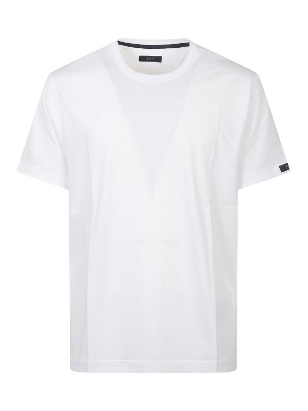 FAY: t-shirts - T-Shirt In White Cotton