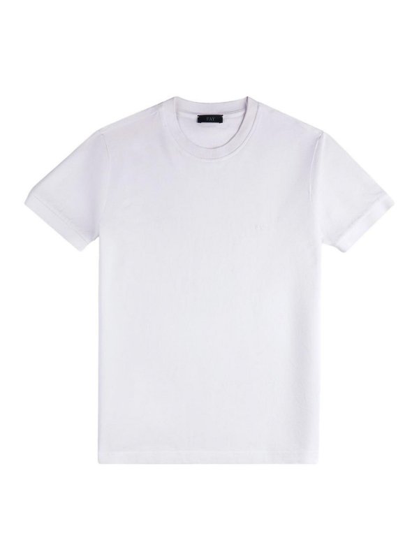 FAY: t-shirts - T-Shirt In White Cotton