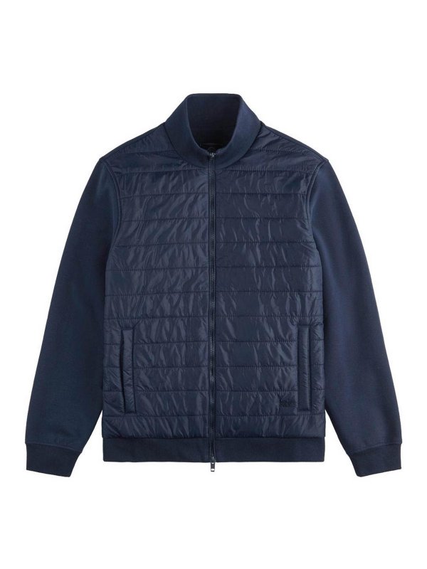 FAY: padded jackets - Quilted Jacket In Dark Blue