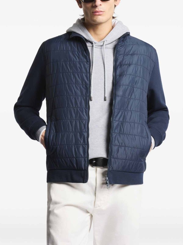 The Best Shops FAY: padded jackets - Quilted Jacket In Dark Blue
