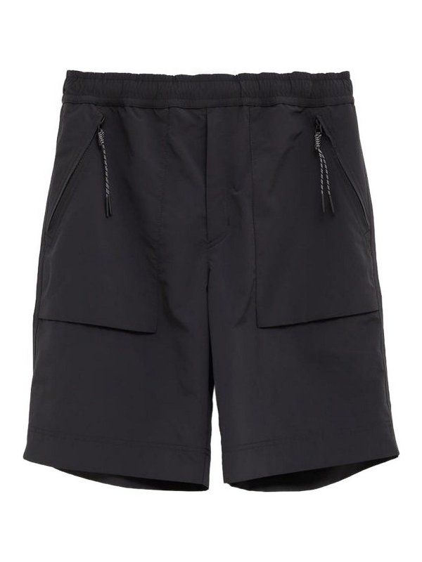 MONCLER: pantaloni shorts - Pantaloncini neri