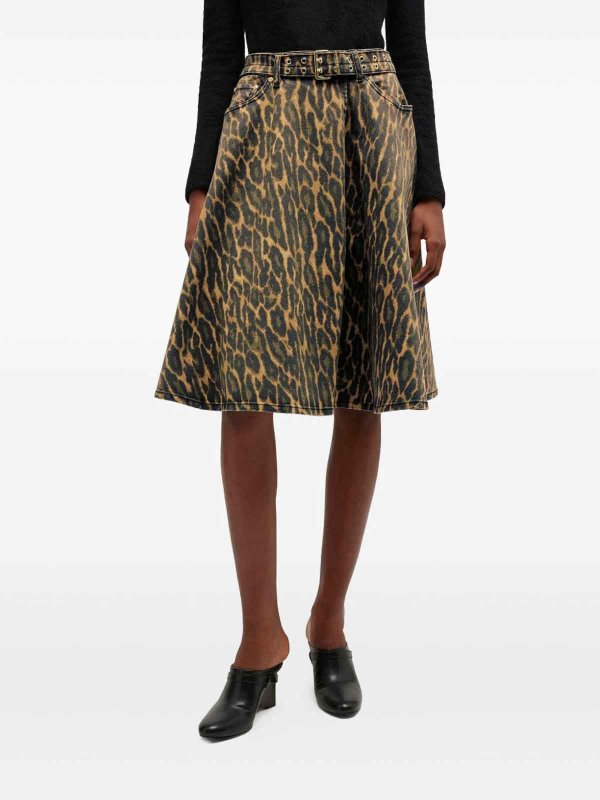 The Best Shops GANNI: Jupes midi et au genou - Jupe Midi - Marron Clair