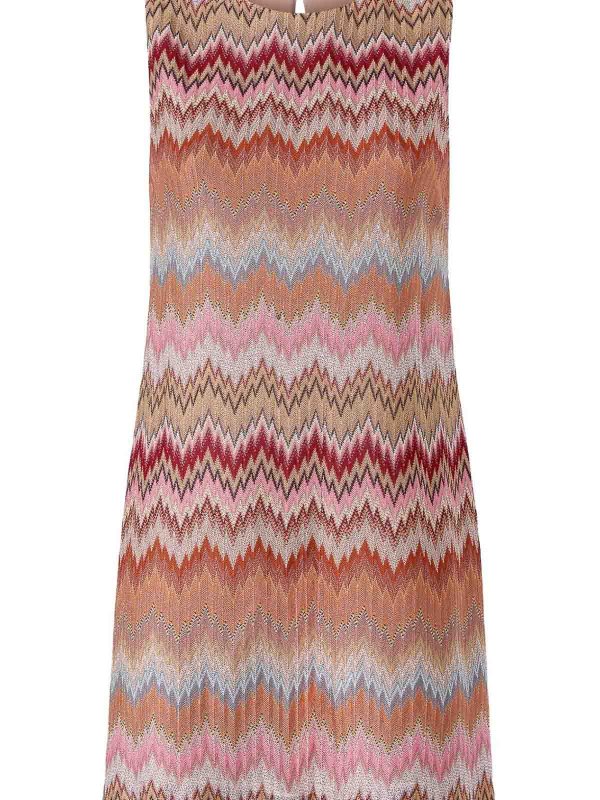 MISSONI: short dresses online - Sleeveless Short Dress With Zigzag Pattern