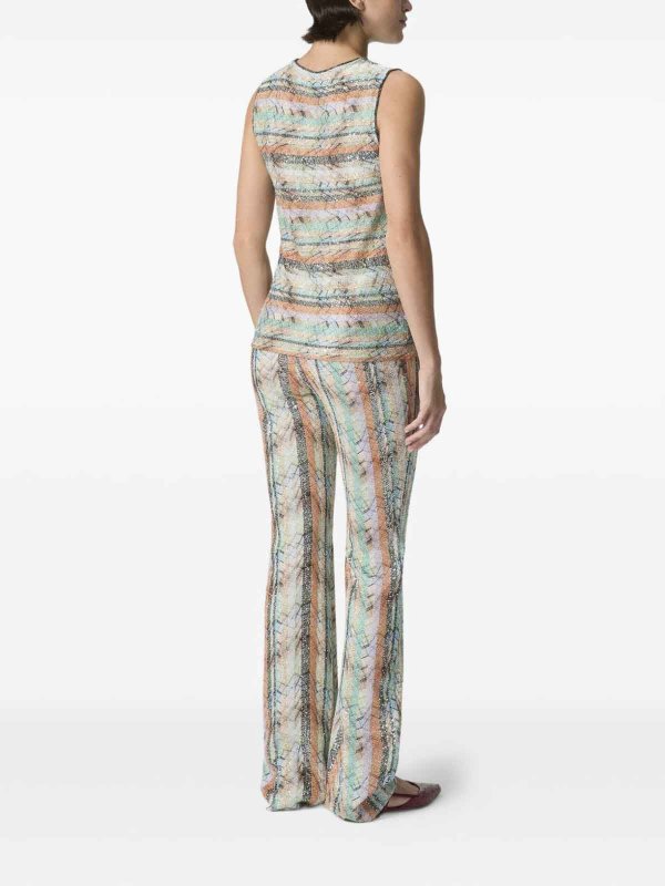 MISSONI: Tops & Tank tops online - Striped Top In Beige/Blue/Multicolor