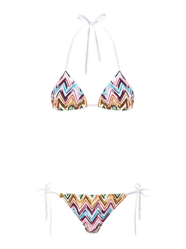 MISSONI: bikinis - Pink/Multicolor Zigzag-Pattern Bikini