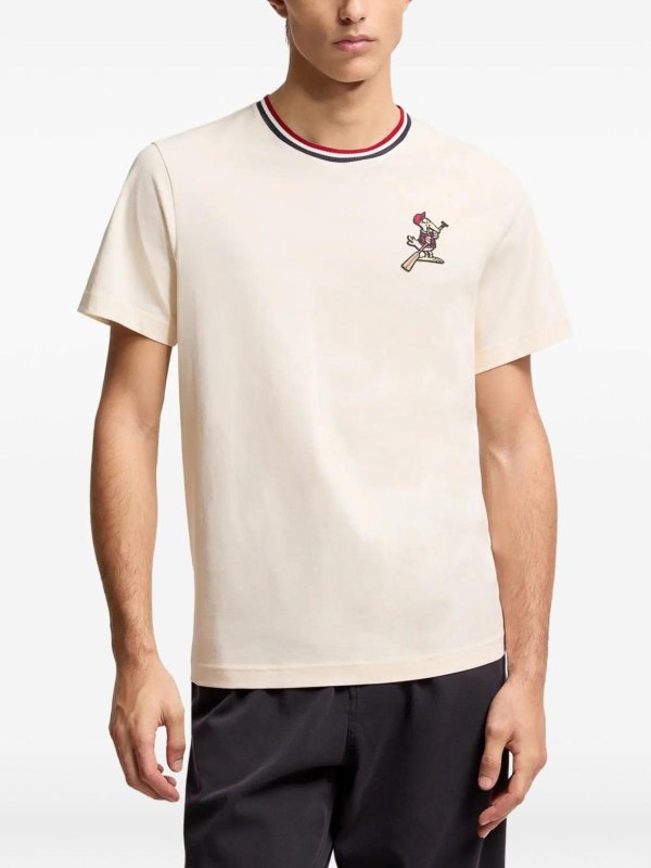 MONCLER: t-shirts online - Ivory Cotton T-Shirt