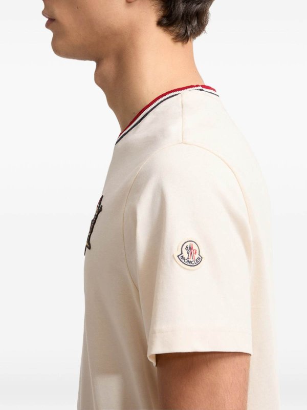 Ivory Cotton T-Shirt Replica 
online: MONCLER