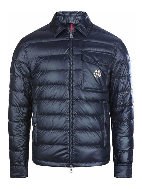 MONCLER: ダウン・ハイテクジャケット - ダウンジャケット - ブルー