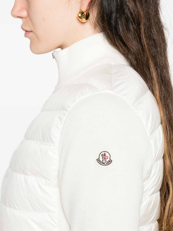 White Cardigan Jacket With Inserts shop online: MONCLER