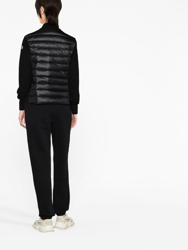 Giacca Cardigan Nera Con Inserti Replica 
online: MONCLER