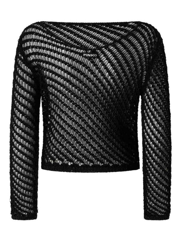 Pinko: Strickpullover mit Rundhalsausschnitt online - Rundhalspullover - Orange