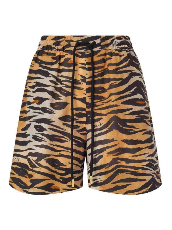 Pinko: pantaloni shorts - Shorts Shonda In Cotone E Seta