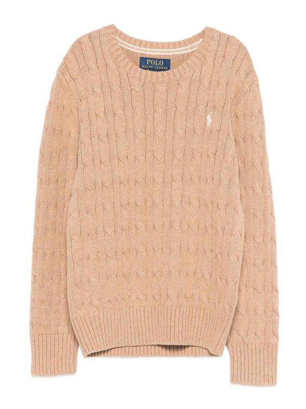 POLO RALPH LAUREN: crew necks - Cotton Crewneck Sweatshirt In Beige