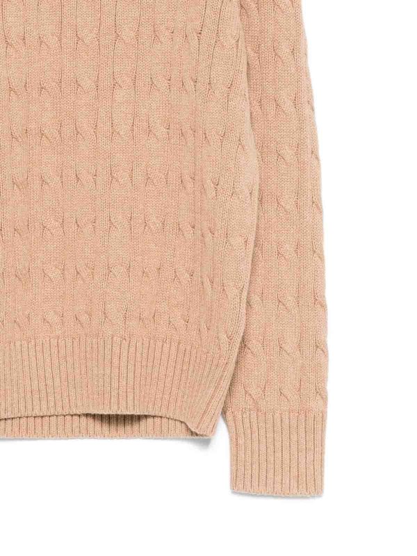 The Best Shops POLO RALPH LAUREN: crew necks - Cotton Crewneck Sweatshirt In Beige