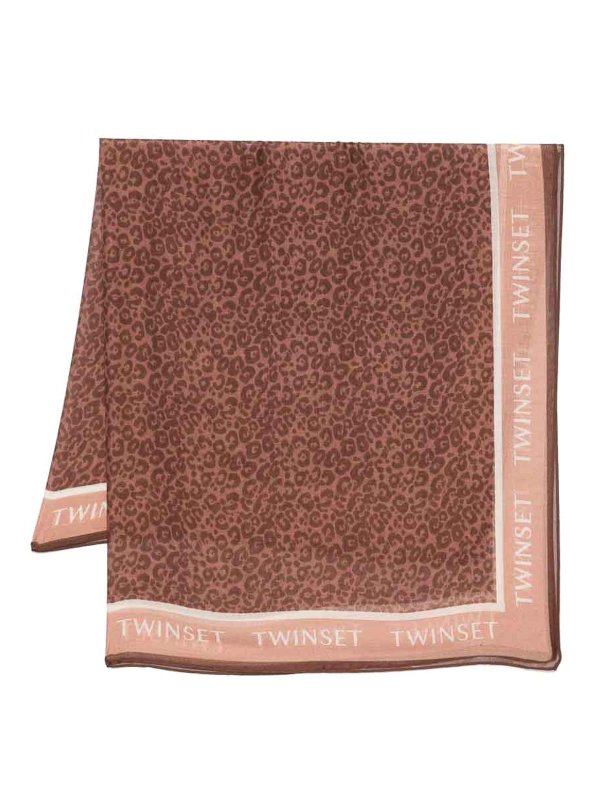 TWINSET: Écharpes - Écharpe - Marron
