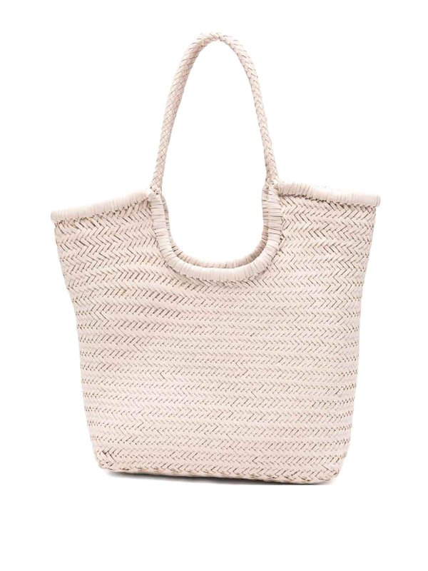 DRAGON DIFFUSION: totes bags - Beige Diagonal Shopping Bag In Leather
