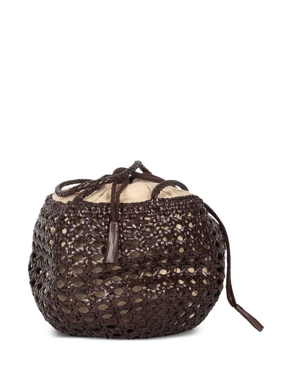 DRAGON DIFFUSION: shoulder bags online - Juventus Woven Leather Shoulder Bag