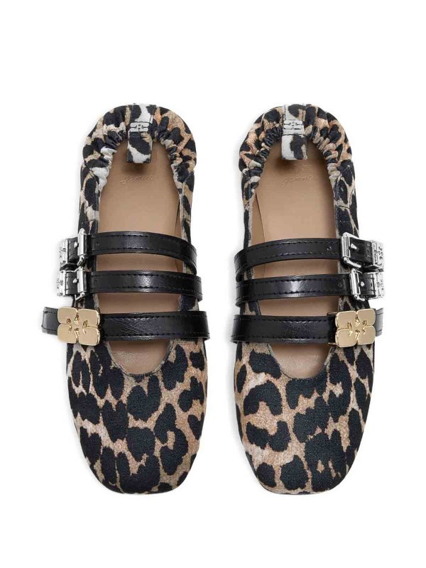 GANNI: flat shoes online - Ballerinas With Leopard Print