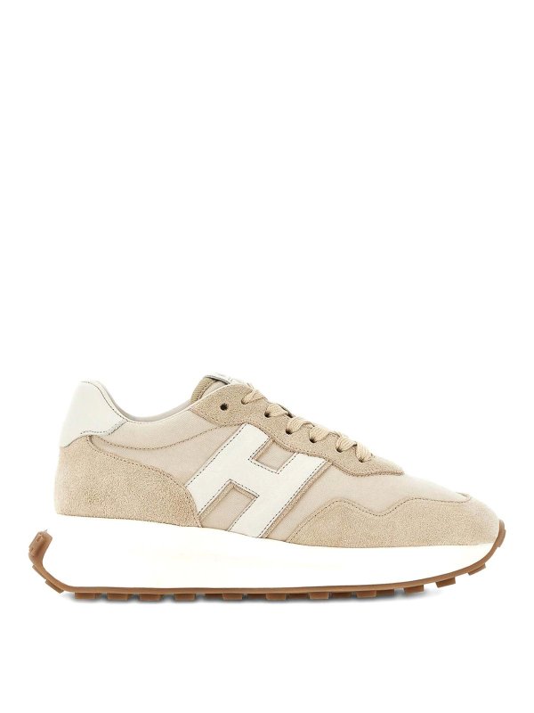 HOGAN: sneakers - Sneakers H641 In Pelle Scamosciata Beige
