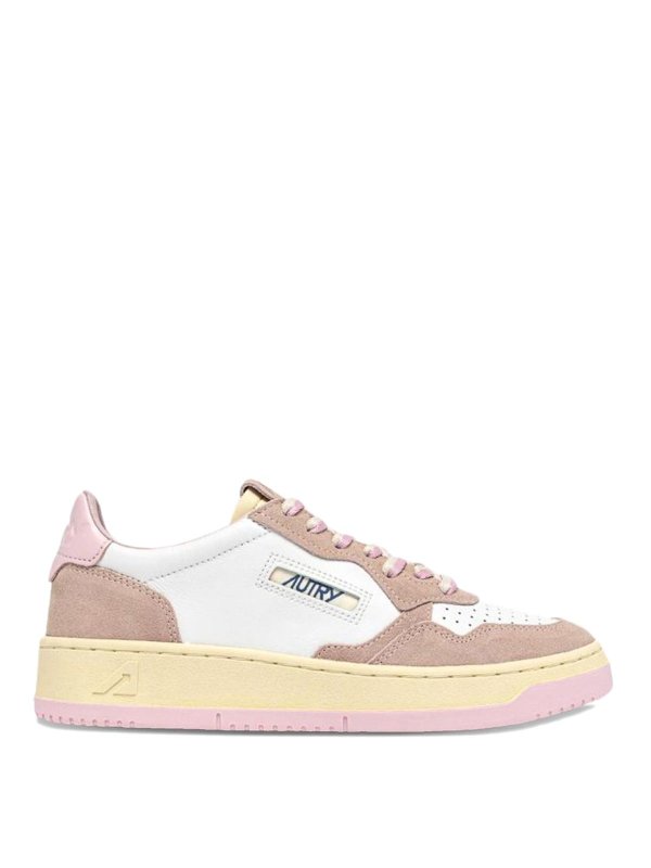 AUTRY: trainers - White And Pink Medalist Sneakers