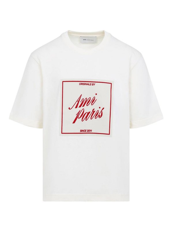 AMI PARIS: T-shirts - T-Shirt - Weiß