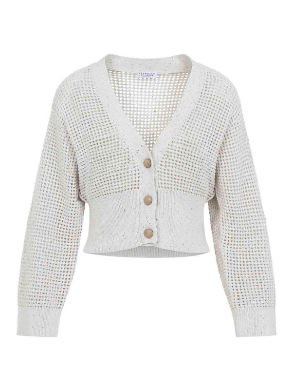 BRUNELLO CUCINELLI: カーディガン - カーディガン - 白