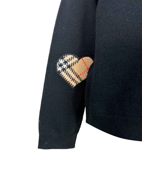 The Best Shops BURBERRY: Strickpullover mit Rundhalsausschnitt - Rundhalspullover - Schwarz