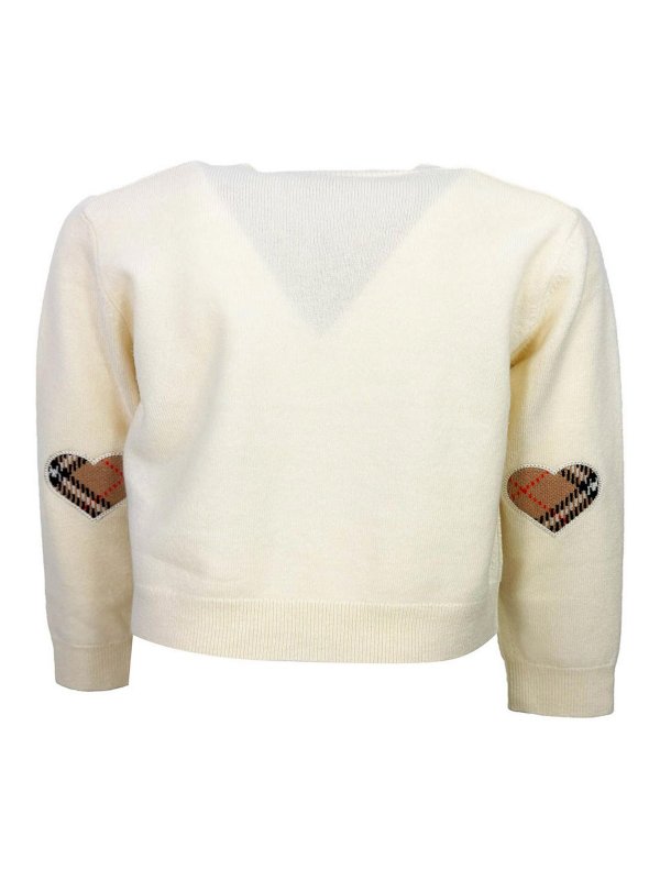 BURBERRY: Strickpullover mit Rundhalsausschnitt online - Rundhalspullover - Creme