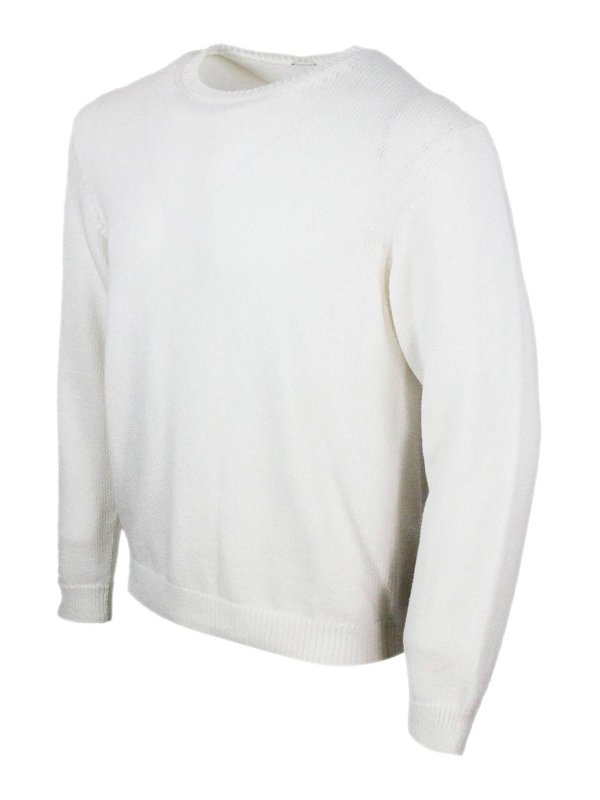ELEVENTY: Strickpullover mit Rundhalsausschnitt online - Rundhalspullover - Weiß