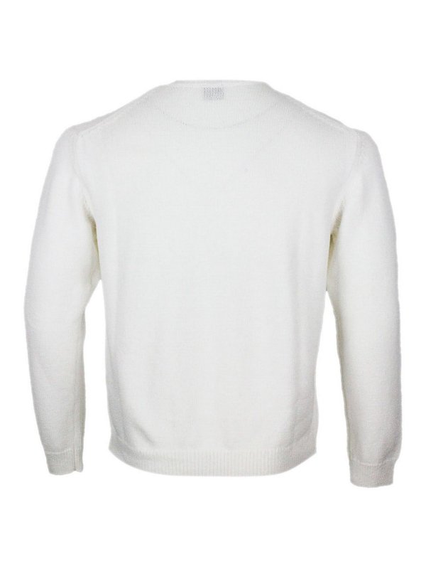 The Best Shops ELEVENTY: Strickpullover mit Rundhalsausschnitt - Rundhalspullover - Weiß