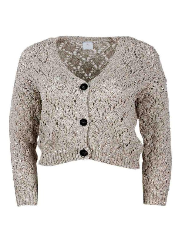 ELEVENTY: Strickpullover mit Rundhalsausschnitt - Rundhalspullover - Beige