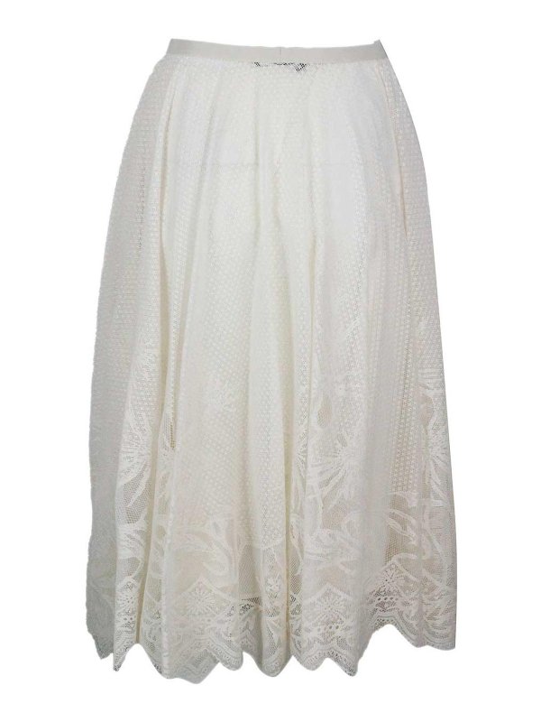 The Best Shops FABIANA FILIPPI: ニーレングススカート＆ミディ丈 - 膝丈/ミディスカート - クリーム