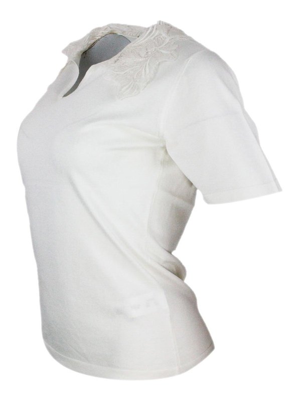 FABIANA FILIPPI: Suéteres con cuello pico online - Suéter Cuello Redondo - Crema