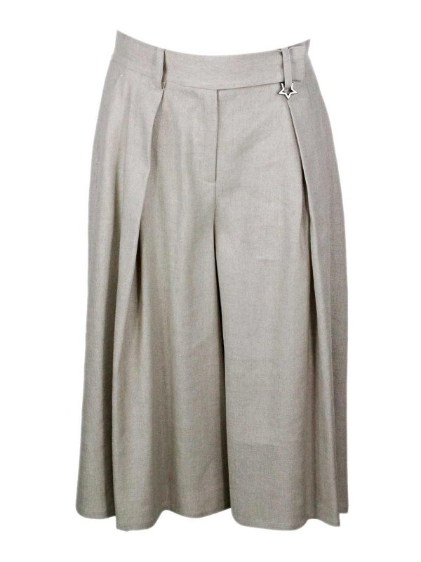 LORENA ANTONIAZZI: カジュアルトラウザー - カジュアルパンツ - 銀