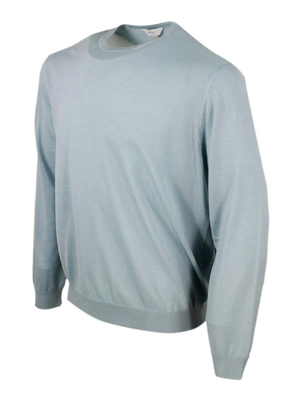 MALO: Strickpullover mit Rundhalsausschnitt online - Rundhalspullover - Grün