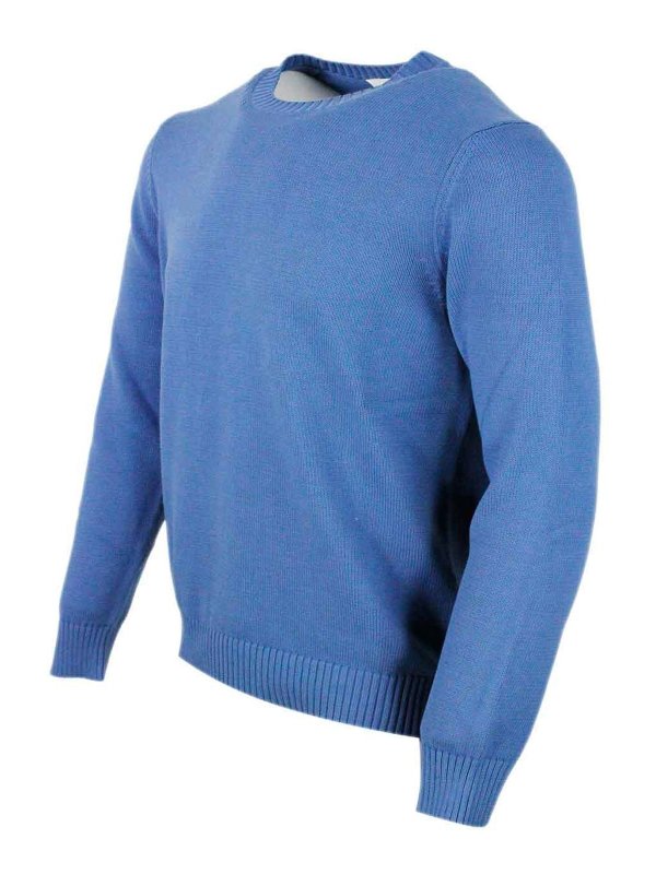 MALO: Strickpullover mit Rundhalsausschnitt online - Rundhalspullover - Hellblau