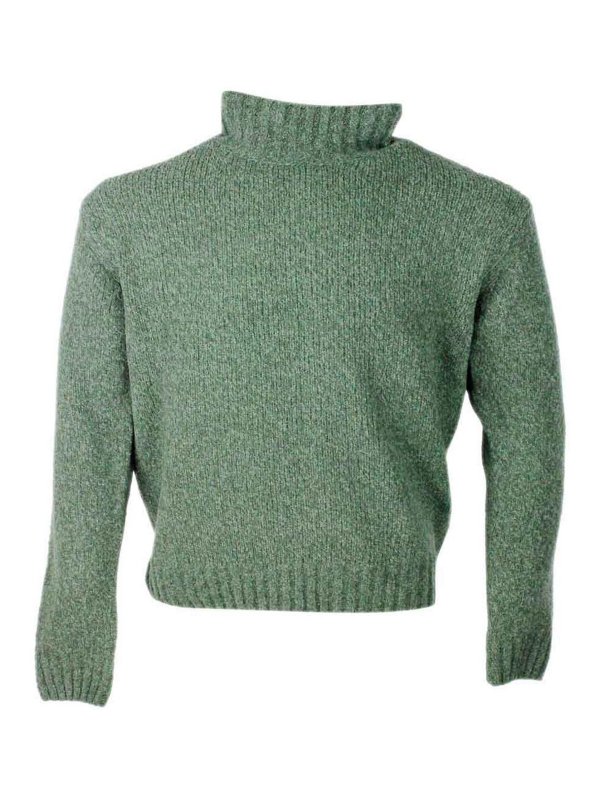 04651/A TRIP IN A BAG: Strickpullover mit Rundhalsausschnitt - Rundhalspullover - Grün