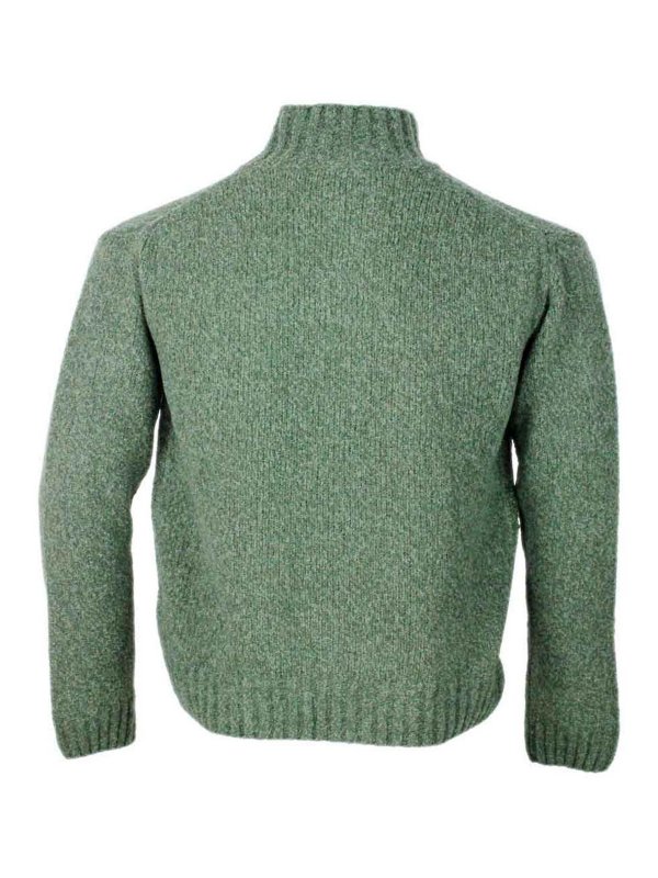 The Best Shops 04651/A TRIP IN A BAG: Strickpullover mit Rundhalsausschnitt - Rundhalspullover - Grün