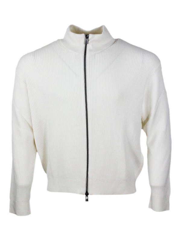 ARMANI EXCHANGE: Strickpullover mit Rundhalsausschnitt - Rundhalspullover - Beige