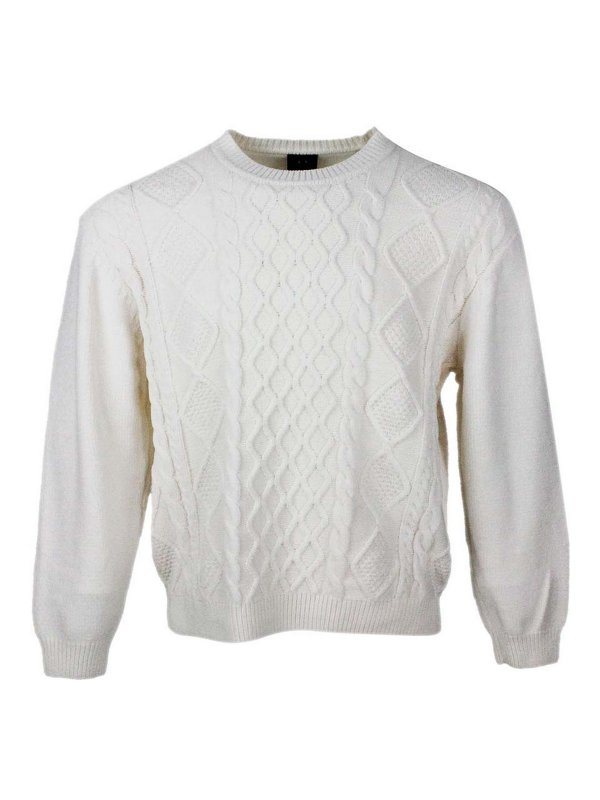 ARMANI EXCHANGE: Strickpullover mit Rundhalsausschnitt - Rundhalspullover - Beige