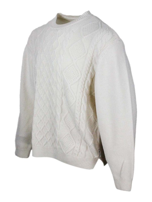ARMANI EXCHANGE: Strickpullover mit Rundhalsausschnitt online - Rundhalspullover - Beige