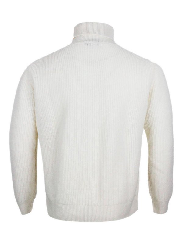 The Best Shops BARBA NAPOLI: Strickpullover mit Rundhalsausschnitt - Rundhalspullover - Weiß