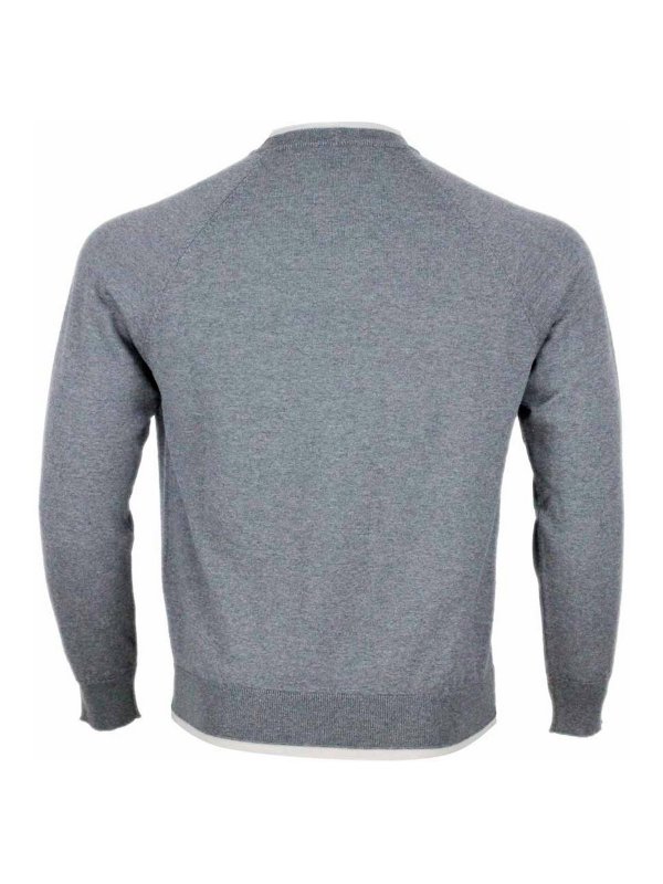 The Best Shops ELEVENTY: Strickpullover mit Rundhalsausschnitt - Rundhalspullover - Grau